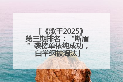 《歌手2025》第三期排名：“断眉”袭榜单依纯成功，白举纲被淘汰