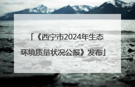 《西宁市2024年生态环境质量状况公报》发布