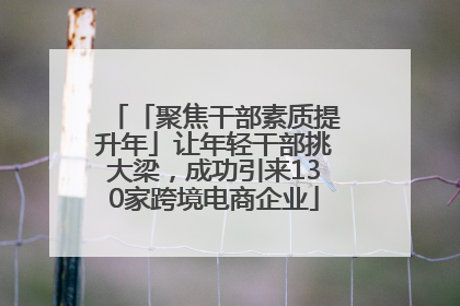 「聚焦干部素质提升年」让年轻干部挑大梁，成功引来130家跨境电商企业