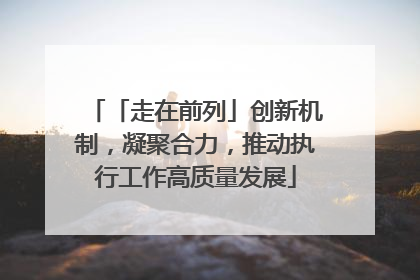 「走在前列」创新机制，凝聚合力，推动执行工作高质量发展