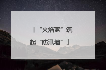 “火焰蓝”筑起“防汛墙”