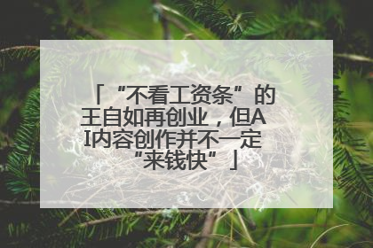 “不看工资条”的王自如再创业，但AI内容创作并不一定“来钱快”