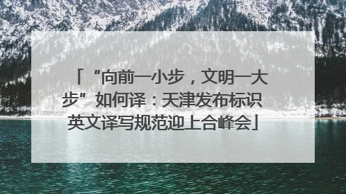 “向前一小步，文明一大步”如何译：天津发布标识英文译写规范迎上合峰会