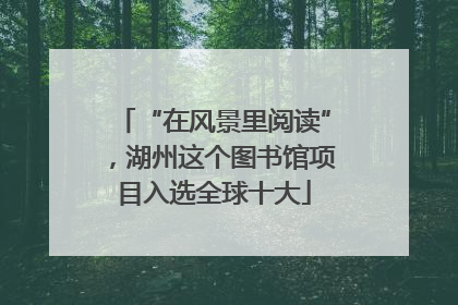 “在风景里阅读”，湖州这个图书馆项目入选全球十大