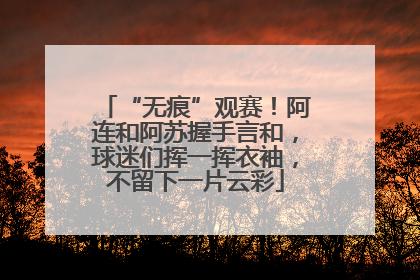 “无痕”观赛！阿连和阿苏握手言和，球迷们挥一挥衣袖，不留下一片云彩