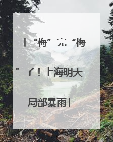 “梅”完“梅”了！上海明天局部暴雨