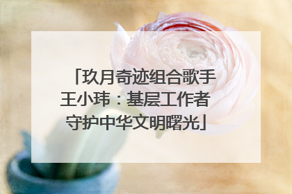 玖月奇迹组合歌手王小玮：基层工作者守护中华文明曙光
