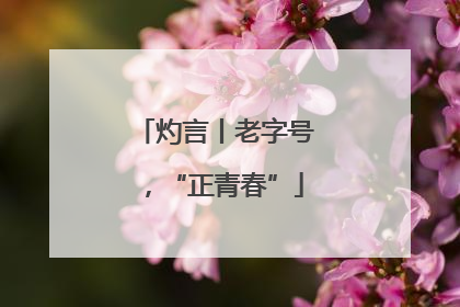 灼言丨老字号，“正青春”