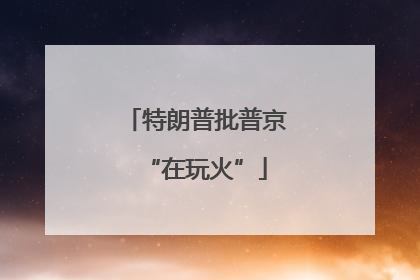 特朗普批普京“在玩火”