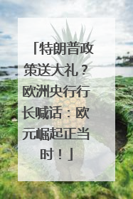 特朗普政策送大礼？欧洲央行行长喊话：欧元崛起正当时！