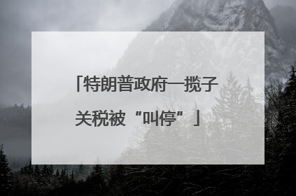 特朗普政府一揽子关税被“叫停”