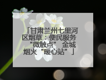 甘肃兰州七里河区烟草：便民服务“微触点” 金城烟火“暖心站”