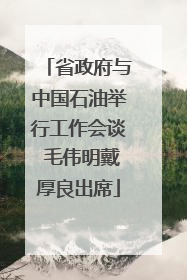 省政府与中国石油举行工作会谈 毛伟明戴厚良出席