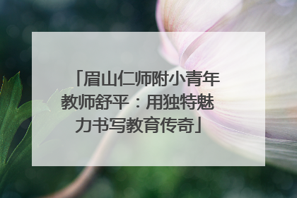 眉山仁师附小青年教师舒平：用独特魅力书写教育传奇