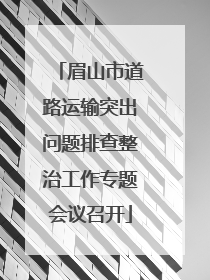 眉山市道路运输突出问题排查整治工作专题会议召开