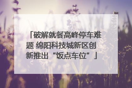 破解就餐高峰停车难题 绵阳科技城新区创新推出“饭点车位”