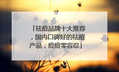祛痘品牌十大推荐，国内口碑好的祛痘产品，痘痘零容忍