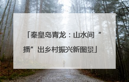 秦皇岛青龙：山水间“播”出乡村振兴新图景