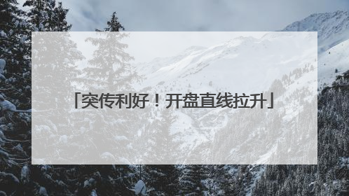 突传利好！开盘直线拉升