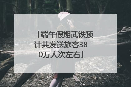 端午假期武铁预计共发送旅客380万人次左右