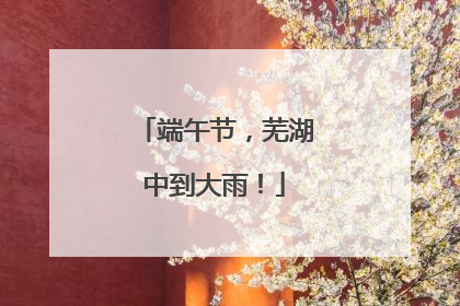端午节，芜湖中到大雨！
