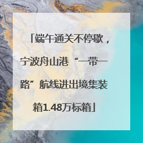 端午通关不停歇，宁波舟山港“一带一路”航线进出境集装箱1.48万标箱