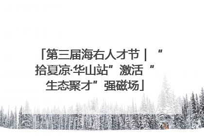 第三届海右人才节｜“拾夏凉·华山站”激活“生态聚才”强磁场