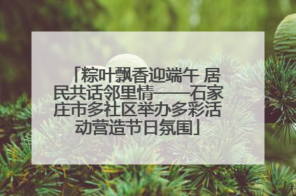 粽叶飘香迎端午 居民共话邻里情——石家庄市多社区举办多彩活动营造节日氛围