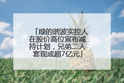 绿的谐波实控人在股价高位宣布减持计划，兄弟二人套现或超7亿元