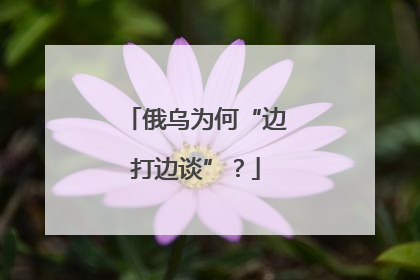 俄乌为何“边打边谈”？