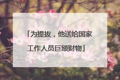 为提拔，他送给国家工作人员巨额财物