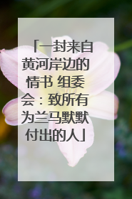一封来自黄河岸边的情书 组委会：致所有为兰马默默付出的人