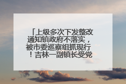 上级多次下发整改通知镇政府不落实，被市委巡察组抓现行！吉林一副镇长受党内警告处分