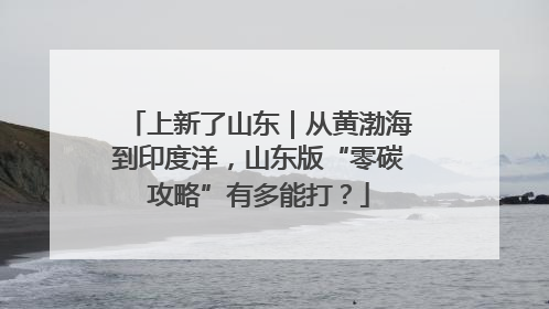 上新了山东｜从黄渤海到印度洋，山东版“零碳攻略”有多能打？