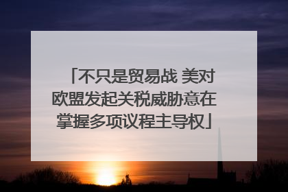 不只是贸易战 美对欧盟发起关税威胁意在掌握多项议程主导权
