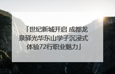 世纪新城开启 成都龙泉驿光华东山学子沉浸式体验72行职业魅力