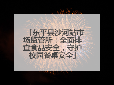 东平县沙河站市场监管所：全面排查食品安全，守护校园餐桌安全