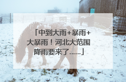 中到大雨+暴雨+大暴雨！河北大范围降雨要来了……