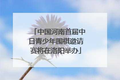 中国河南首届中日青少年围棋邀请赛将在洛阳举办