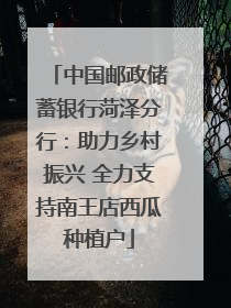 中国邮政储蓄银行菏泽分行：助力乡村振兴 全力支持南王店西瓜种植户