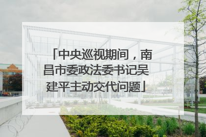 中央巡视期间，南昌市委政法委书记吴建平主动交代问题