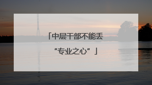 中层干部不能丢“专业之心”