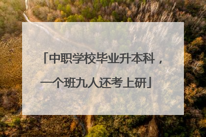 中职学校毕业升本科，一个班九人还考上研
