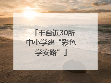 丰台近30所中小学建“彩色学安路”