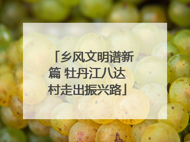 乡风文明谱新篇 牡丹江八达村走出振兴路