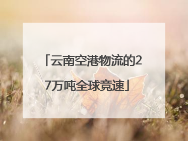 云南空港物流的27万吨全球竞速