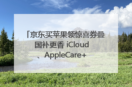 京东买苹果领惊喜券叠国补更香 iCloud、AppleCare+服务限时低至85折