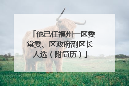 他已任福州一区委常委、区政府副区长人选（附简历）