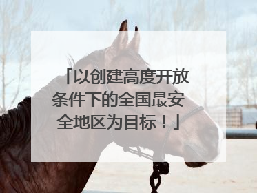 以创建高度开放条件下的全国最安全地区为目标！