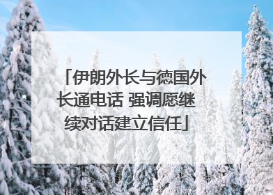 伊朗外长与德国外长通电话 强调愿继续对话建立信任